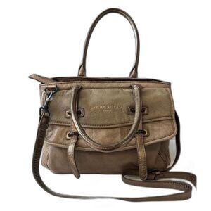 Liebeskind Berlin Leather‎ Gold Metallic Crossbody Handbag Tote Satchel